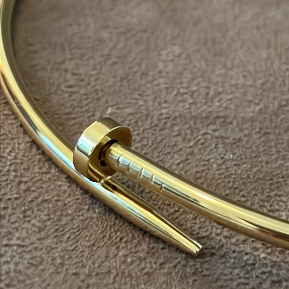Gold Plated Contemporary Nail Necklace- New - Picture 8 of 12